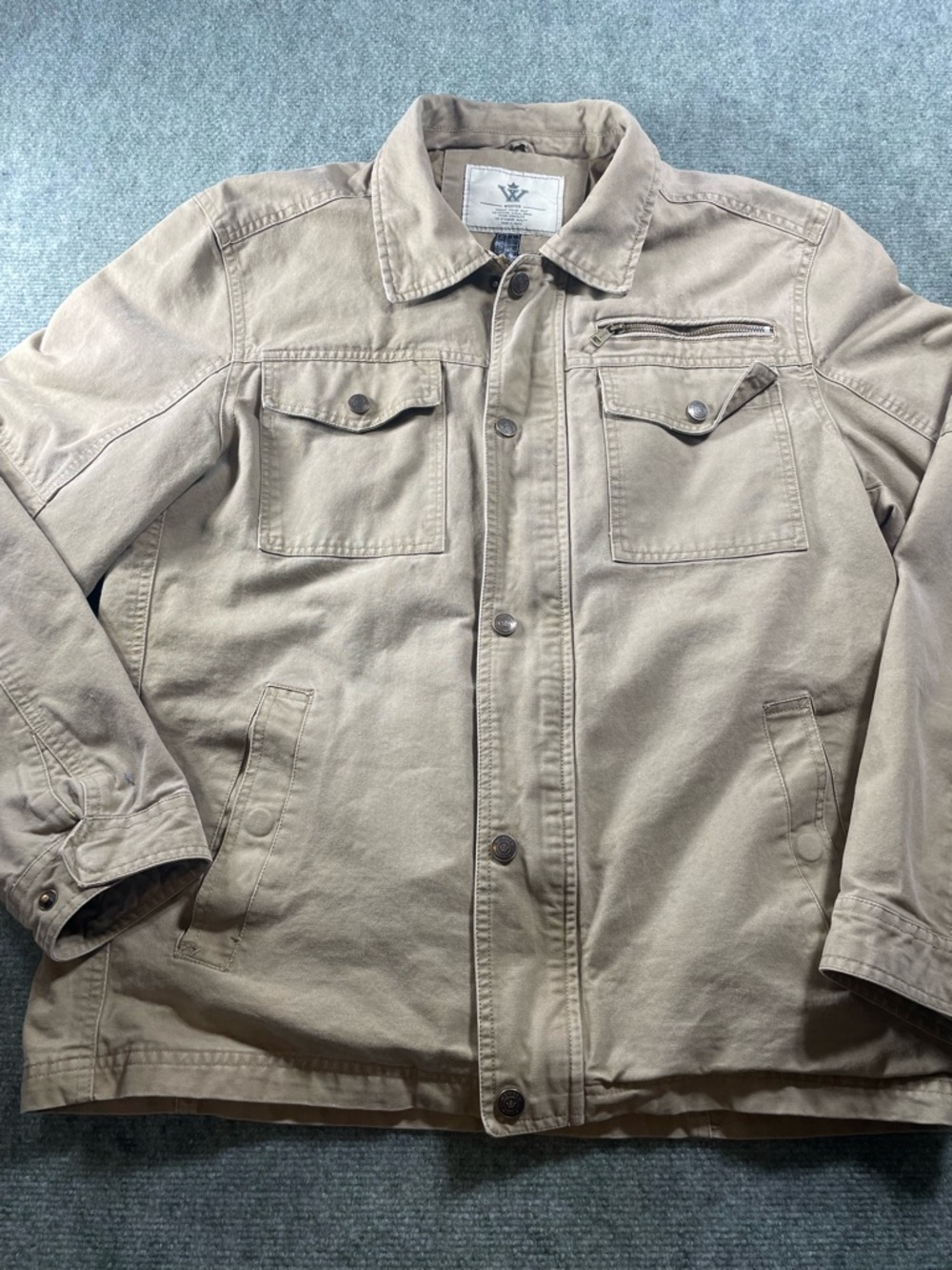 Men's military style Jacket with with button & zipper closer
